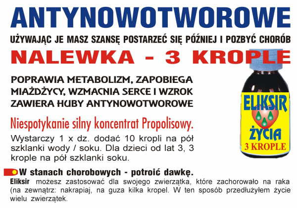 NALEWKA ELIKSIR ŻYCIA- 3 KROPLE - 50 ML